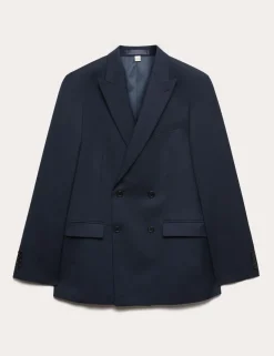 Slim Fit Double Breasted Jacket with Stretch