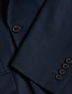 Slim Fit Double Breasted Jacket with Stretch