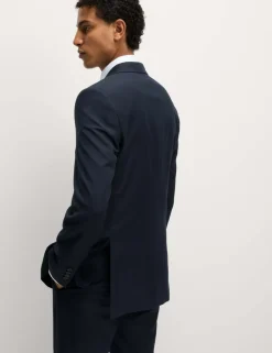 Slim Fit Double Breasted Jacket with Stretch