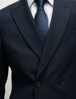 Slim Fit Double Breasted Jacket with Stretch