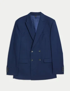 Slim Fit Double Breasted Jacket with Stretch