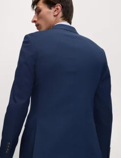 Slim Fit Double Breasted Jacket with Stretch
