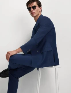 Slim Fit Double Breasted Jacket with Stretch