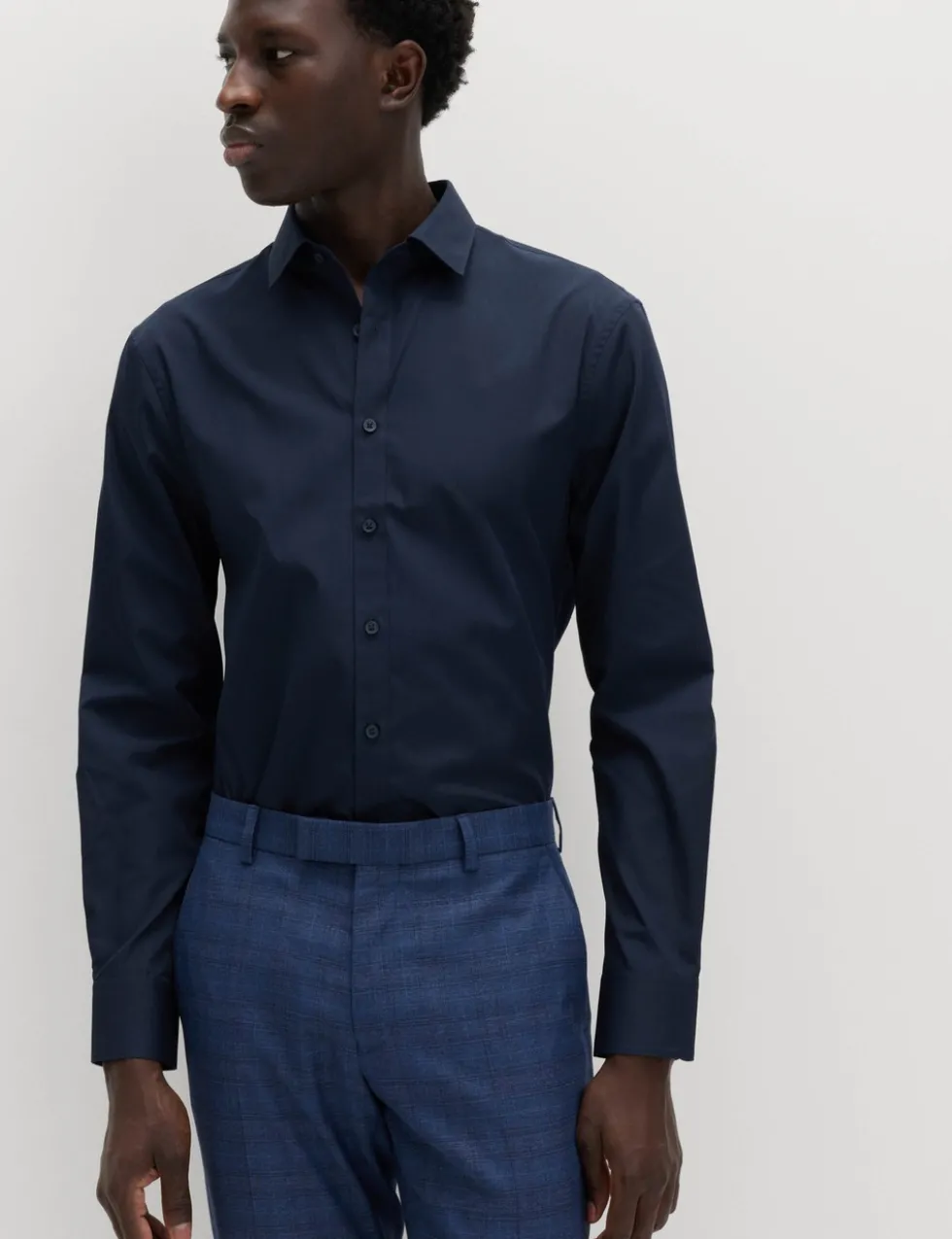 Slim Fit Easy Iron Cotton Blend Shirt