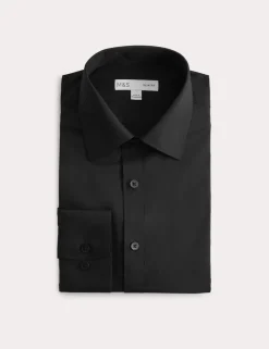 Slim Fit Easy Iron Cotton Blend Shirt