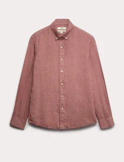 Slim Fit Garment Dye Pure Linen Shirt