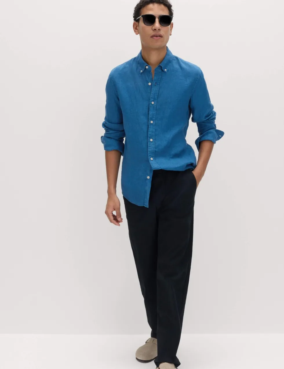 Slim Fit Garment Dye Pure Linen Shirt