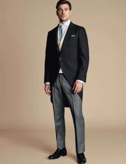 Slim Fit Herringbone Morning Suit Tailcoat