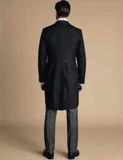 Slim Fit Herringbone Morning Suit Tailcoat