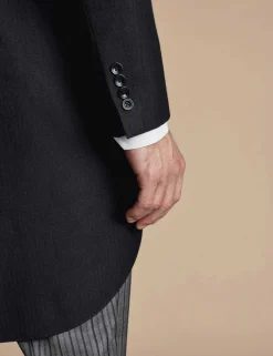 Slim Fit Herringbone Morning Suit Tailcoat