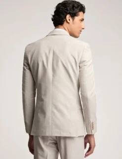 Slim Fit Linen And Cotton Blend Jacket