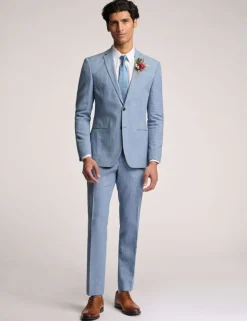 Slim Fit Linen Rich Jacket
