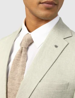 Slim Fit Linen Rich Single Breasted Suit Jacket