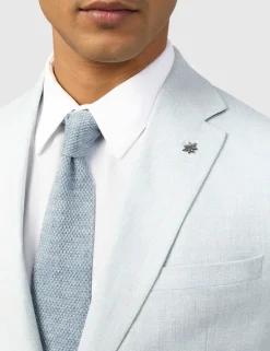 Slim Fit Linen Rich Single Breasted Suit Jacket