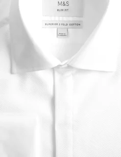 Slim Fit Luxury 2 Inch Shorter Pure Cotton Bib Dress Shirt