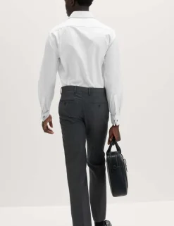 Slim Fit Luxury Cotton Double Cuff Twill Shirt