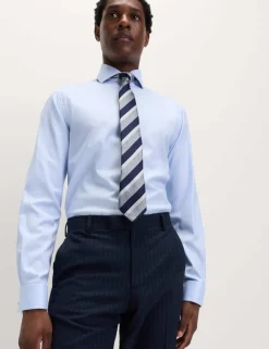 Slim Fit Luxury Cotton Double Cuff Twill Shirt