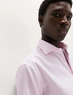 Slim Fit Luxury Cotton Double Cuff Twill Shirt