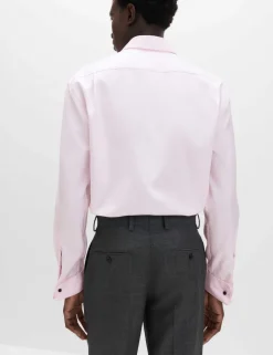 Slim Fit Luxury Cotton Double Cuff Twill Shirt