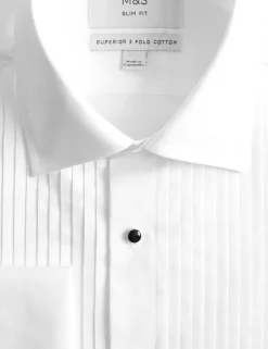 Slim Fit Luxury Cotton Double Cuff Dress Shirt