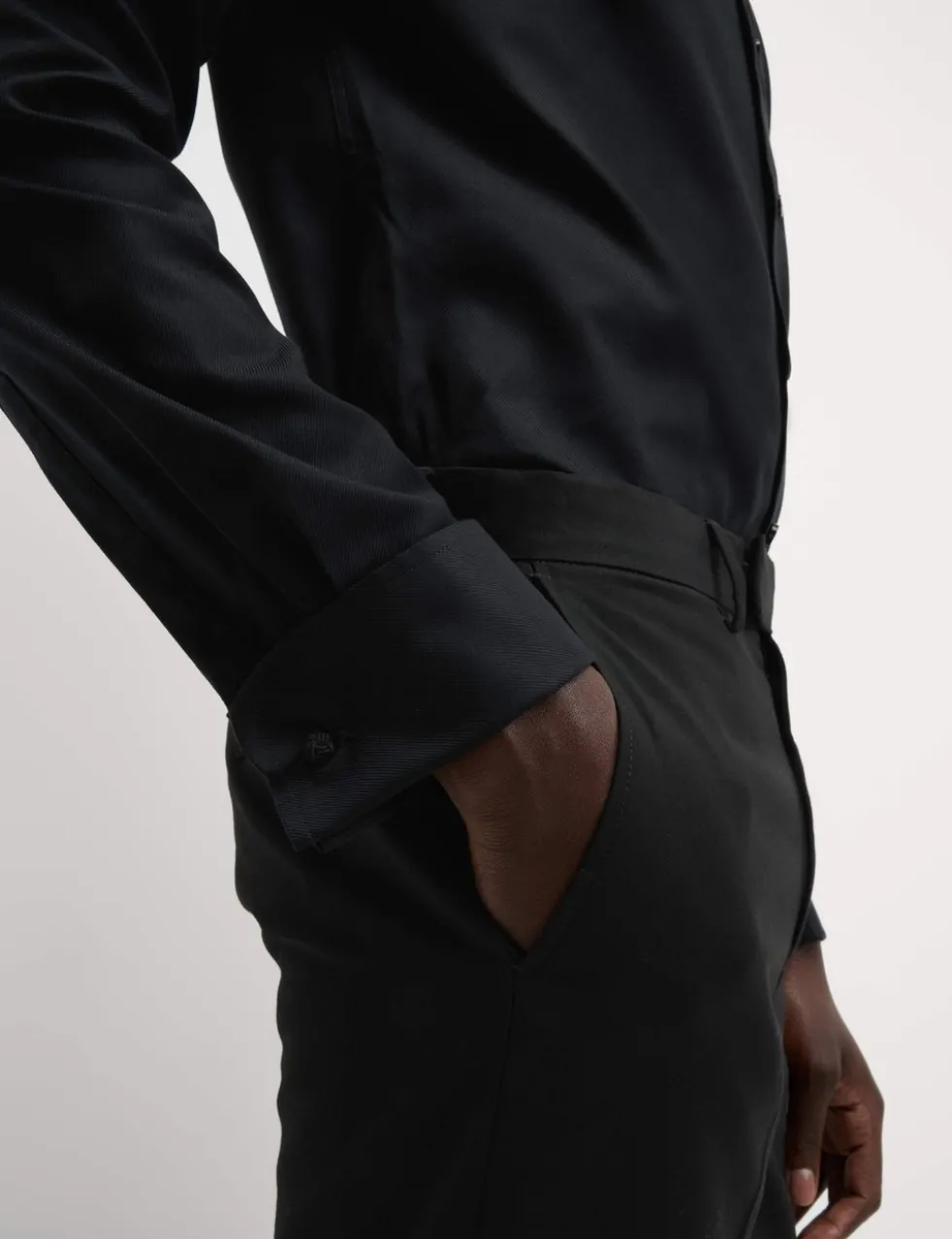 Slim Fit Luxury Cotton Double Cuff Twill Shirt