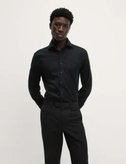 Slim Fit Luxury Cotton Double Cuff Twill Shirt