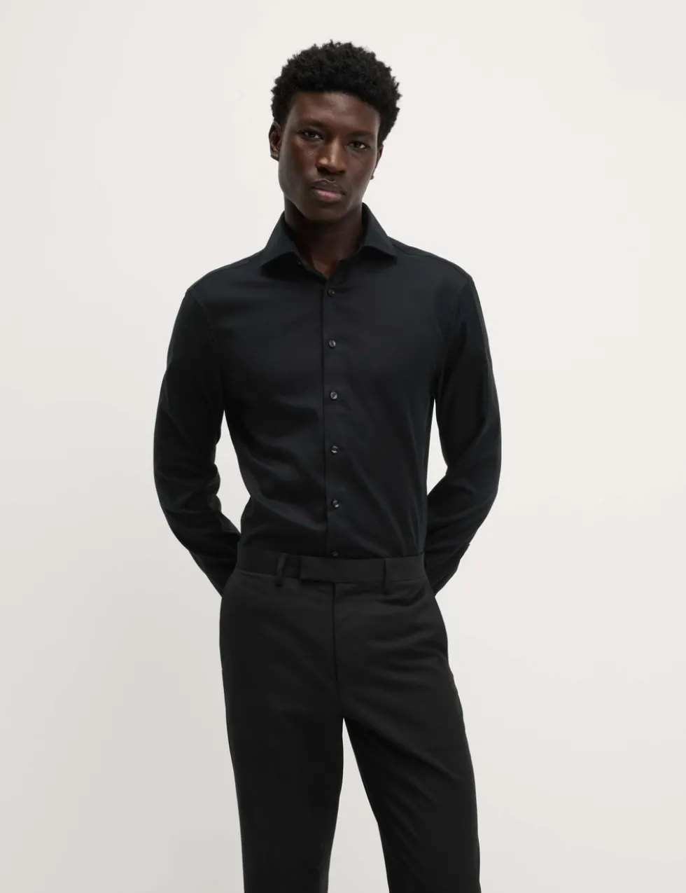 Slim Fit Luxury Cotton Double Cuff Twill Shirt
