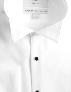 Slim Fit Luxury Cotton Double Cuff Dress Shirt