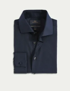 Slim Fit Luxury Cotton Double Cuff Twill Shirt