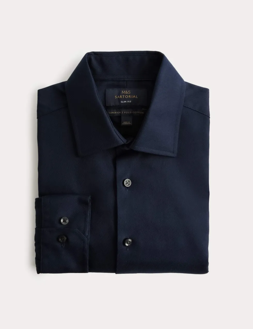 Slim Fit Luxury Cotton Twill Shirt