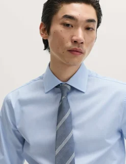 Slim Fit Luxury Pure Cotton Textured Shirt