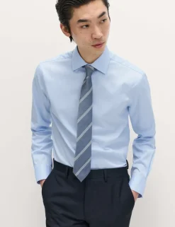 Slim Fit Luxury Pure Cotton Textured Shirt