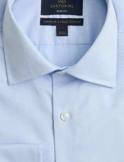 Slim Fit Luxury Pure Cotton Textured Shirt