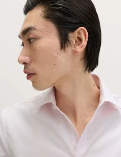 Slim Fit Luxury Pure Cotton Textured Shirt