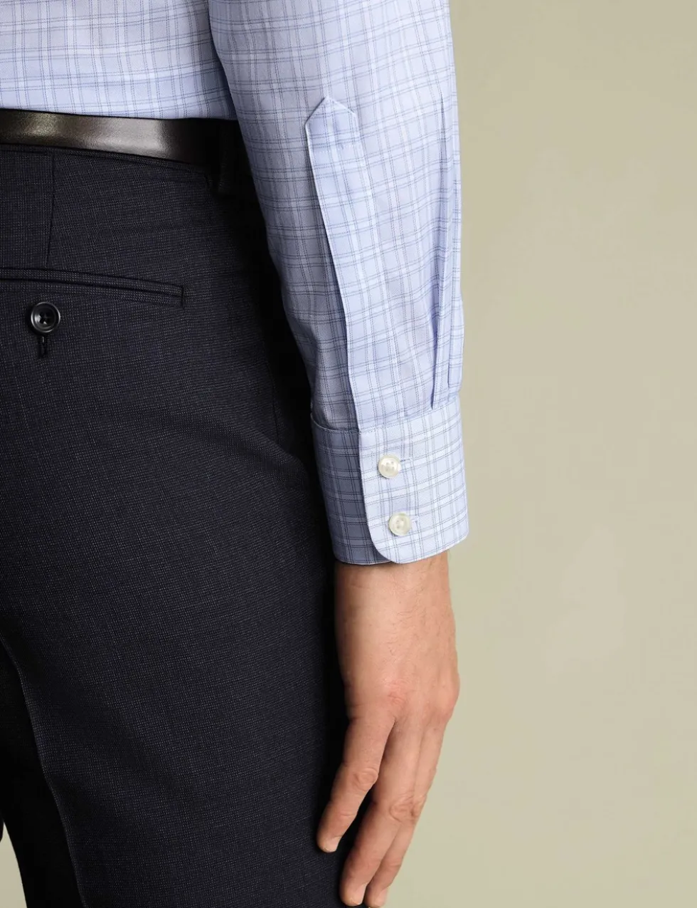 Slim Fit Non Iron Check Twill Shirt
