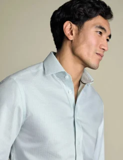 Slim Fit Non Iron Pure Cotton Puppytooth Shirt