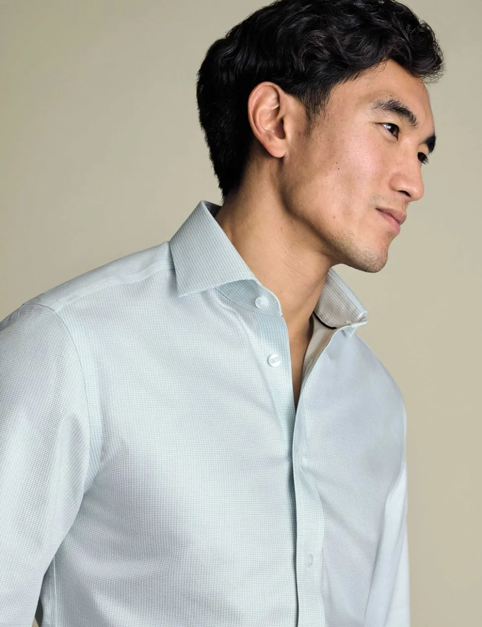 Slim Fit Non Iron Pure Cotton Puppytooth Shirt