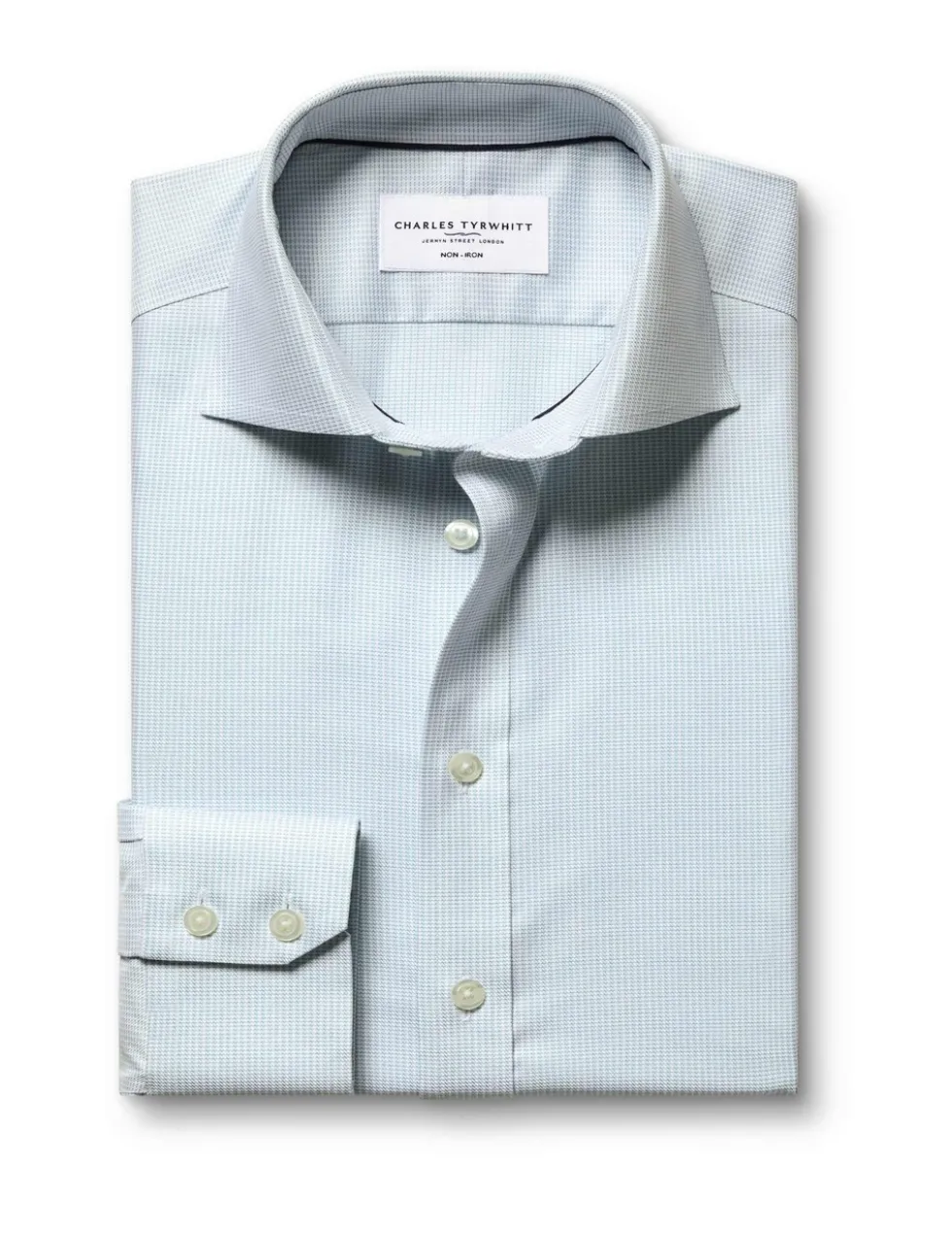 Slim Fit Non Iron Pure Cotton Puppytooth Shirt