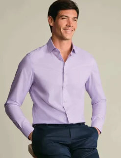 Slim Fit Non Iron Pure Cotton Textured Shirt