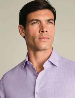 Slim Fit Non Iron Pure Cotton Textured Shirt