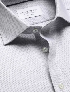 Slim Fit Non Iron Pure Cotton Textured Shirt