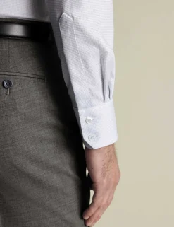 Slim Fit Non Iron Pure Cotton Textured Shirt