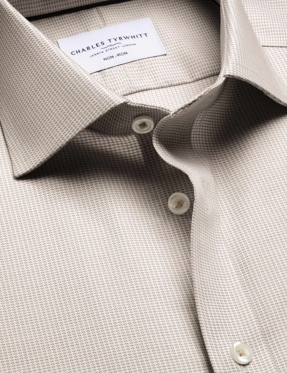 Slim Fit Non Iron Pure Cotton Textured Shirt