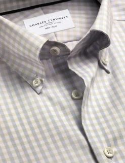 Slim Fit Non Iron Pure Cotton Check Oxford Shirt