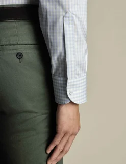 Slim Fit Non Iron Pure Cotton Check Oxford Shirt