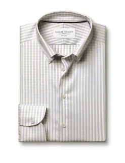 Slim Fit Non Iron Pure Cotton Check Oxford Shirt
