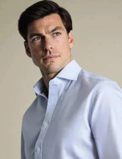 Slim Fit Non Iron Pure Cotton Textured Shirt