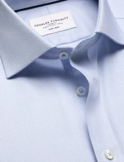 Slim Fit Non Iron Pure Cotton Textured Shirt