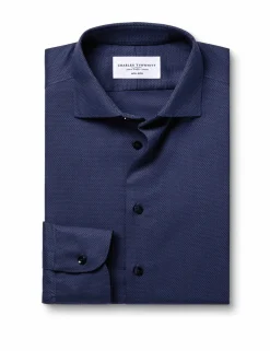 Slim Fit Non Iron Pure Cotton Textured Shirt