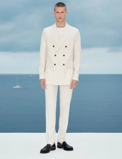 Slim Fit Pinstripe Double Breasted Jacket